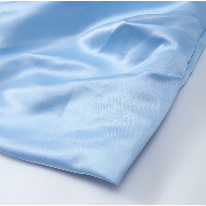 Blue Irregular Shawl Maxi Dress Slim Fit Pleated Turtleneck Elegant Evening