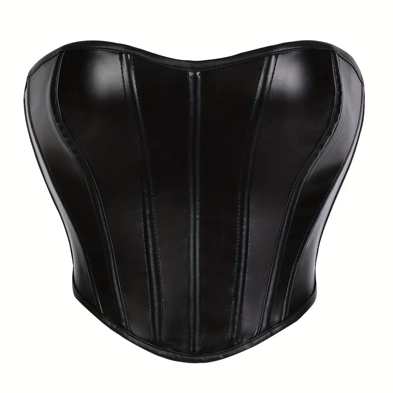 Leather Strapless Corset Top With Boning For Sleek Shaping