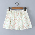 Radiant Bow Accent Ruched Bust Tank Top With Open Button Front And Rope Laced Waist Mini Skirt Set