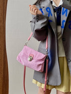 Contrast Color Star Print Crossbody Bag for Women Lightweight Shoulder Purse With Buckle