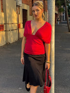 Women Halter Neck Backless Elastic V Neck Crop Top