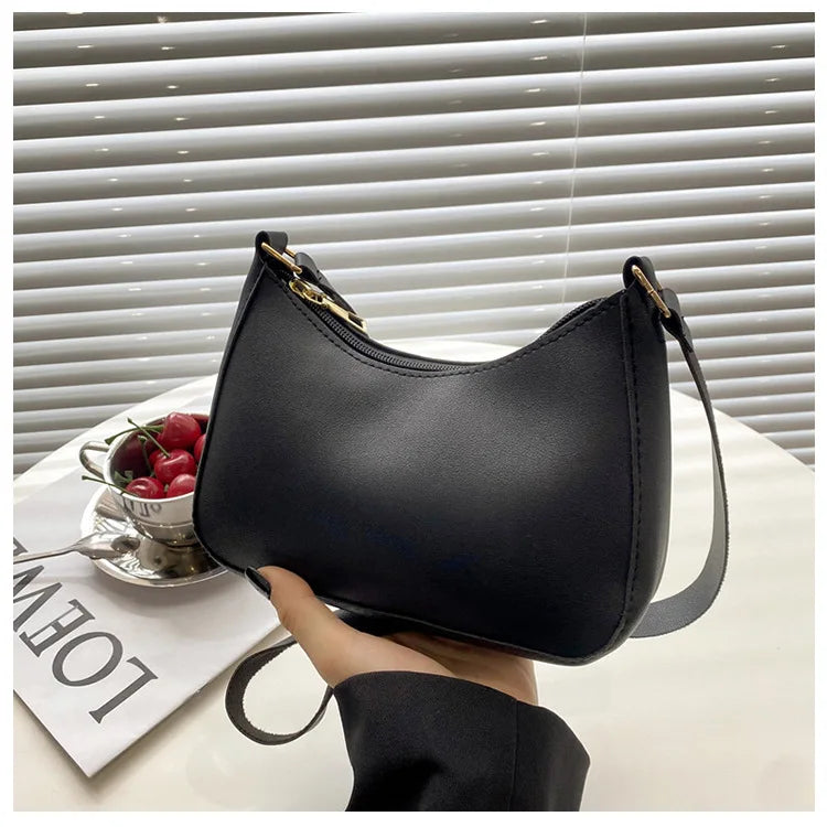 Solid Color Square Handbag Minimalist Crossbody Underarm Bag