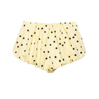 Yellow Polka Dot Two Piece Set With High-Neck Jacket And Balloon Shorts