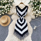 Knitted Mini Dress With Irregular Hem
