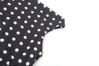 Polka Dot Off Shoulder Crop Top With Skew Collar And Ruched Backless