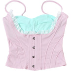 Sweet Romance Patchwork Lace Camisole With Soft Neckline