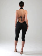 Swing Collar Playsuit Backless Halter Sleeveless Bandage
