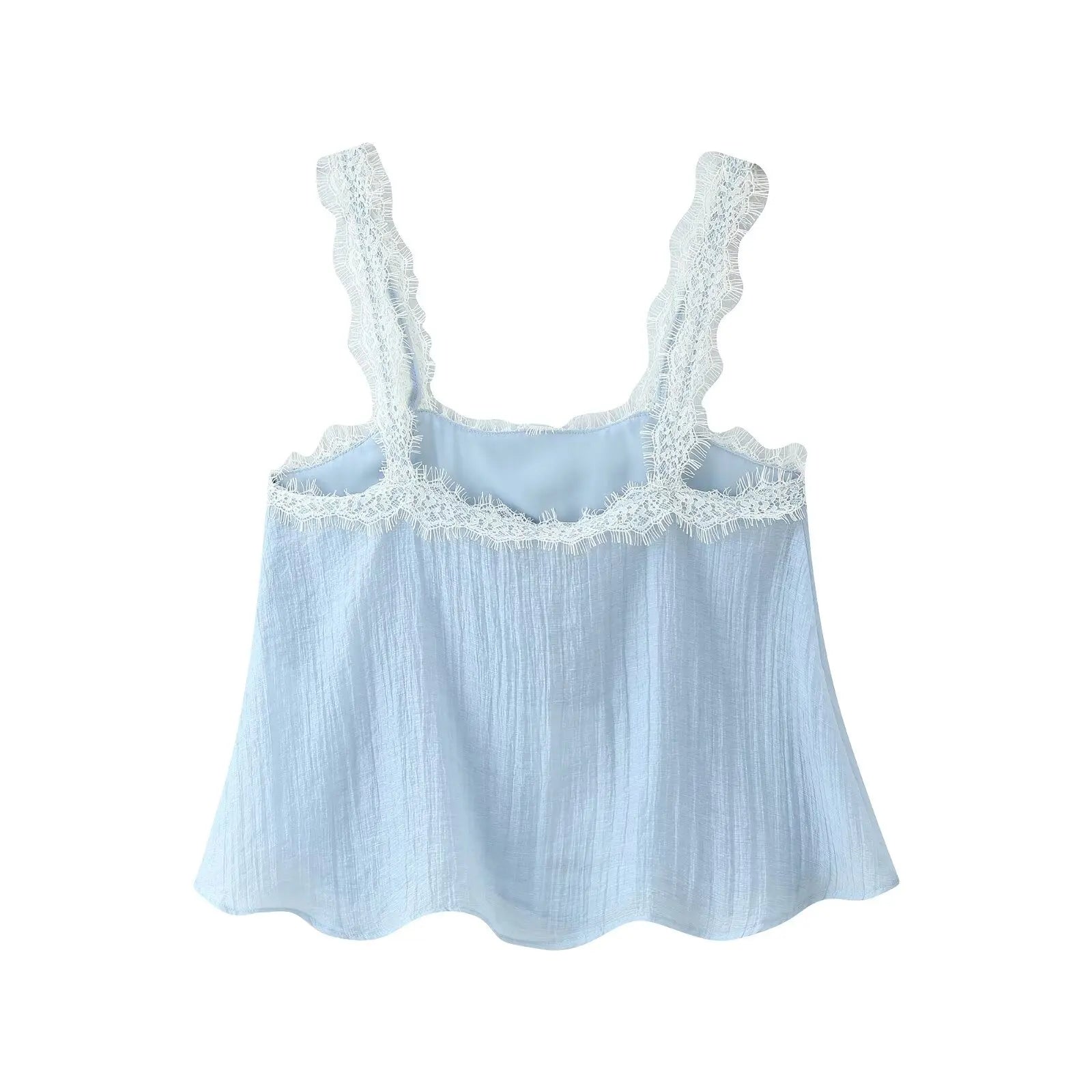Patchwork Lace Camisole Top And Midi Skirt Set