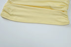 Elegant Halter Crop Top With Scarf Strap Ruched Slim Solid Design For Summer Streetwear