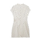 Polka Dot Cutout Bow Front Mini Dress