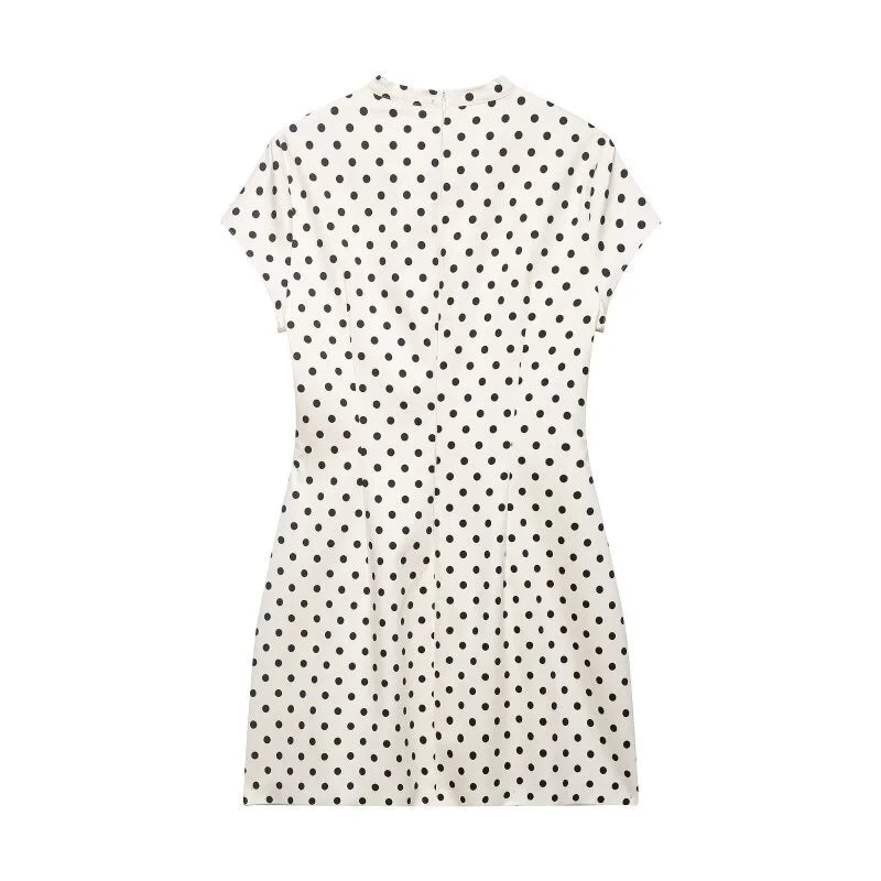Polka Dot Cutout Bow Front Mini Dress
