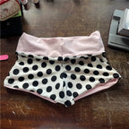 Dot High Waist Shorts With Contrast Band