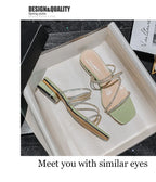 Crystal Rhinestone Clear Strap Sandals With Low Heel
