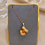 Openable Star And Heart Zircon Necklace In Stainless Steel Romantic Womens Jewelry
