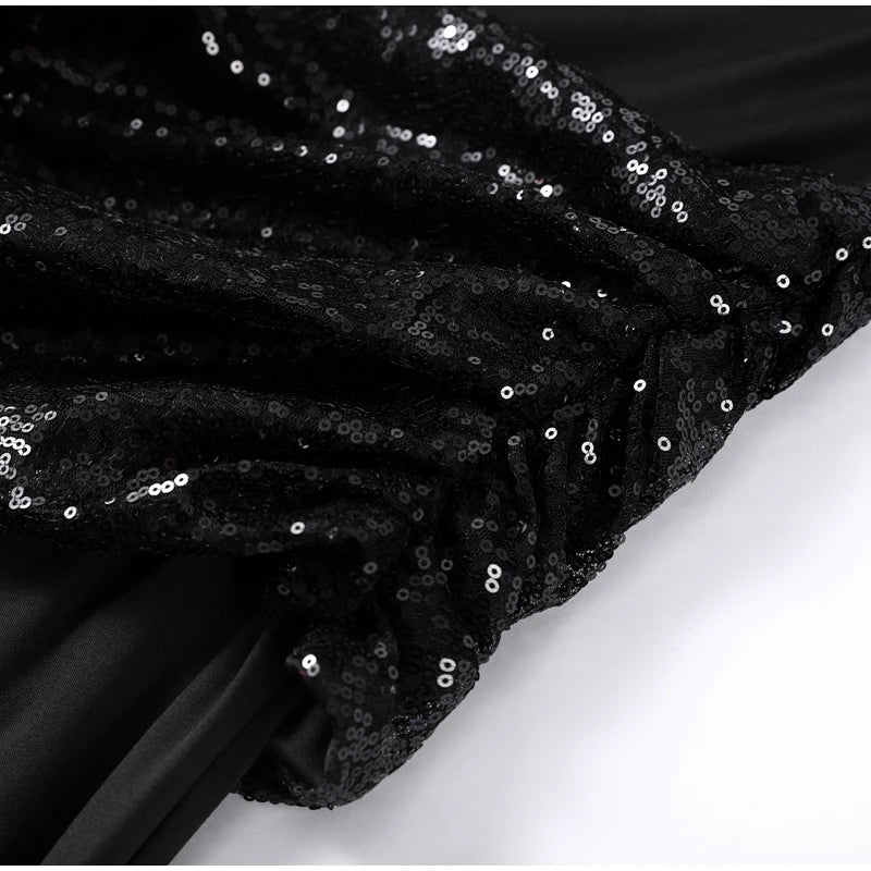 Backless Party Maxi Dress With O Neck Slim Pleated Ribbon Detail