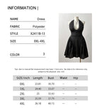 Plus Size French Jacquard Dress With V Neck And Lace Back Cutout