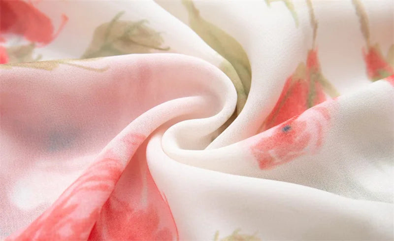Rose Print Reverie Backless Fishtail Midi Dress With Tiered Ruffles And V Neck
