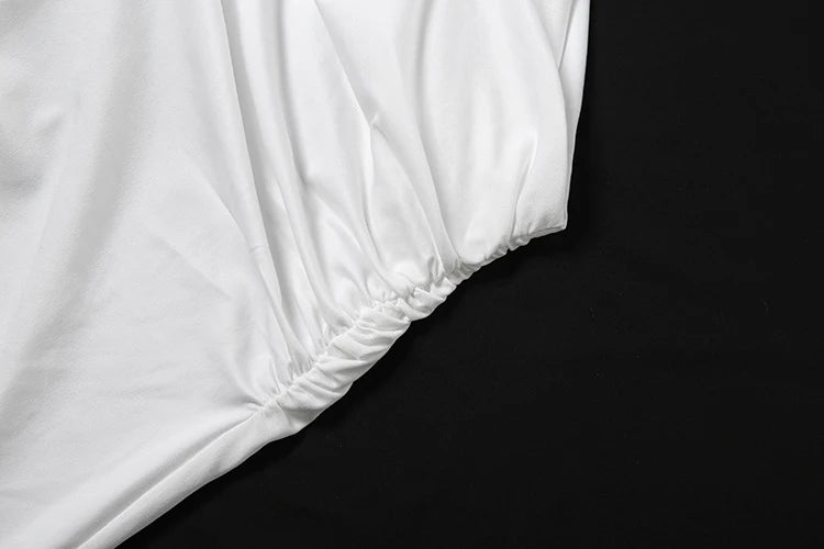 Hollow Backless Patchwork Elegant Evening Dress For Women Turtleneck Sleeveless Ankle Length Ruched Detailing