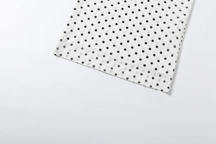 Polka Dot Sling Dress With Backless V Neck Sleek Sheath