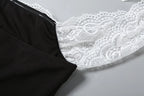 Punk Patchwork Mesh Halter Tank Top Y2K Vibe With Lace Up Details