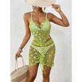 Hollow Out Skirt Crochet Knitted 2 Pieces Suits Cover Up