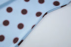 Blue Polka Dot Halter Maxi Dress For Women Color Block Backless Lace Up