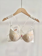 Lace Front Closure Lingerie Set For Women Wirefree Push Up Bra Delicate Straps Lightweight Comfort