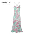 Fairy Garden Coquette Style Floral Print Dress For Women Knee Length