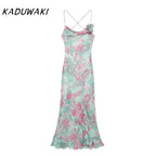Fairy Garden Coquette Style Floral Print Dress For Women Knee Length