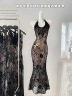 Black Gothic Lace Evening Dress With Off Shoulder Silhouette Vintage Inspired Elegant Gown