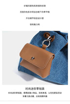 Denim Day Bag With Minimalist Crossbody