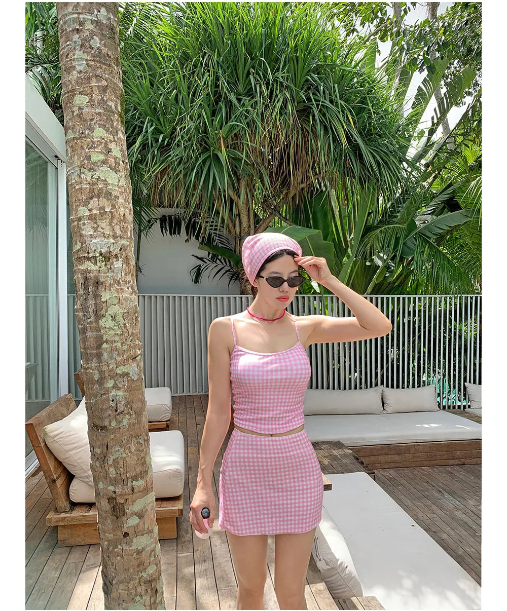 Girly Cute Style High-Waist Bikini Set