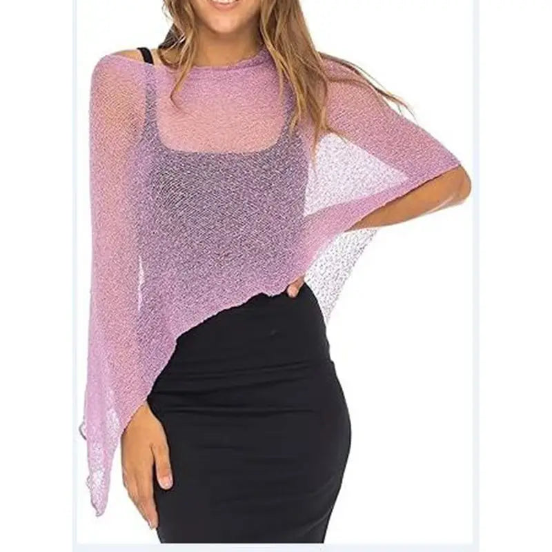 Off Shoulder Knit See Through Lightweight Pullover