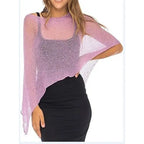 Off Shoulder Knit See Through Lightweight Pullover