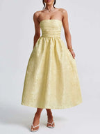 Backless Halter Evening Dress With Lace Jacquard For Elegant Special Occasions