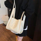 Women Stone Pattern Handbag Chic Shoulder Style Casual Messenger Versatile Bucket Wallet Included