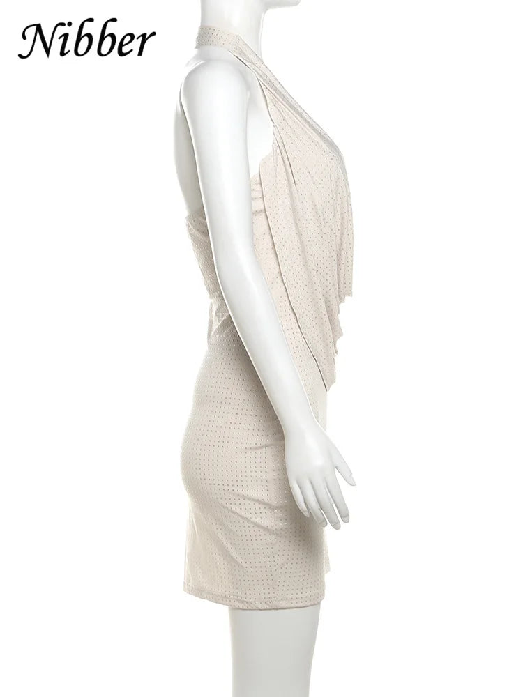 Diamond Pasted Mini Dress Strapless Deep Vneck