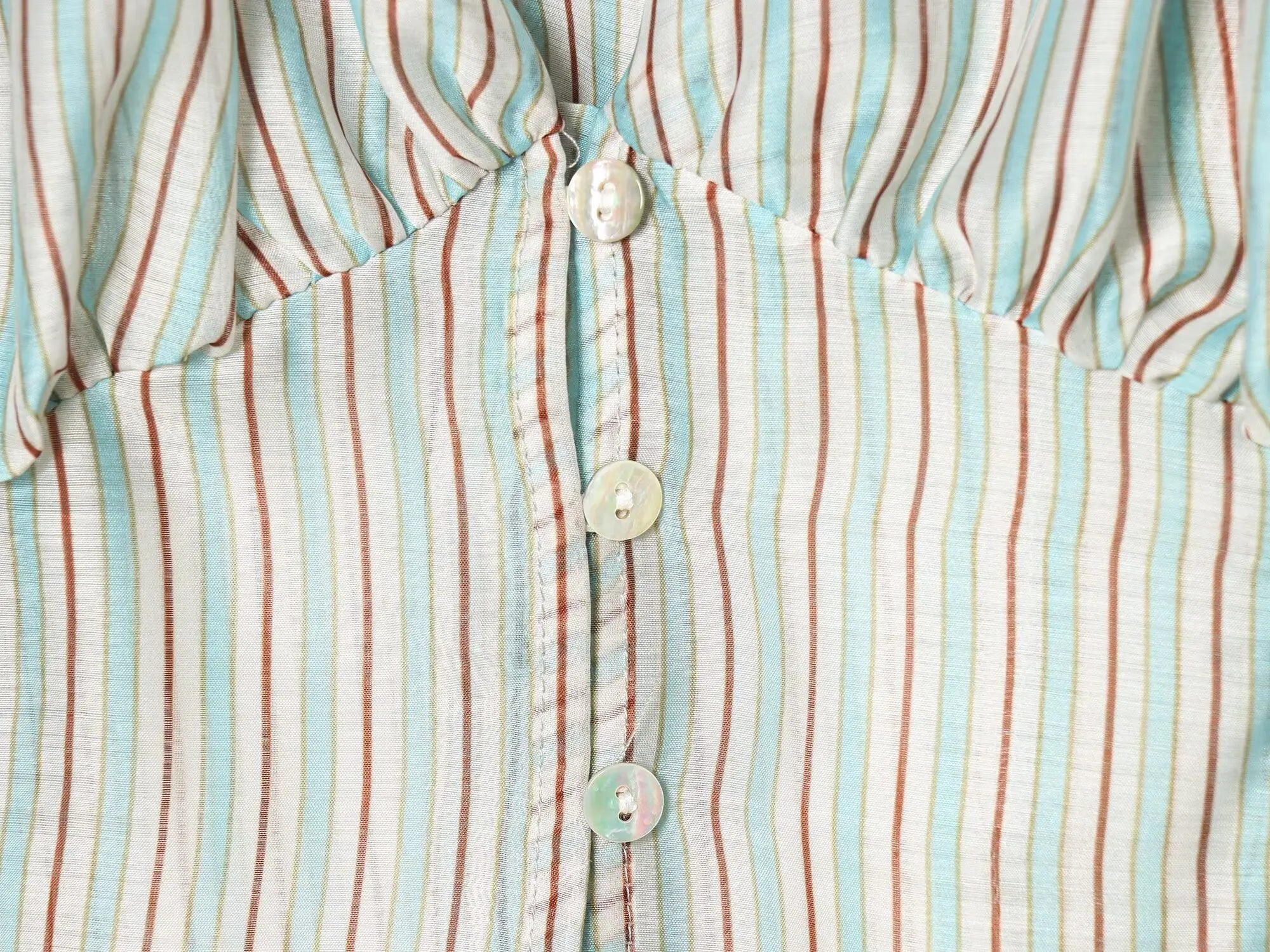 Striped Shirt With Flattering Fit Waist V Neck