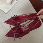 Butterfly Knot Pointed Toe Thin Stiletto High Heels