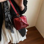 Mini Box PU Leather Crossbody Bag With Short Handle Phone Friendly Compact