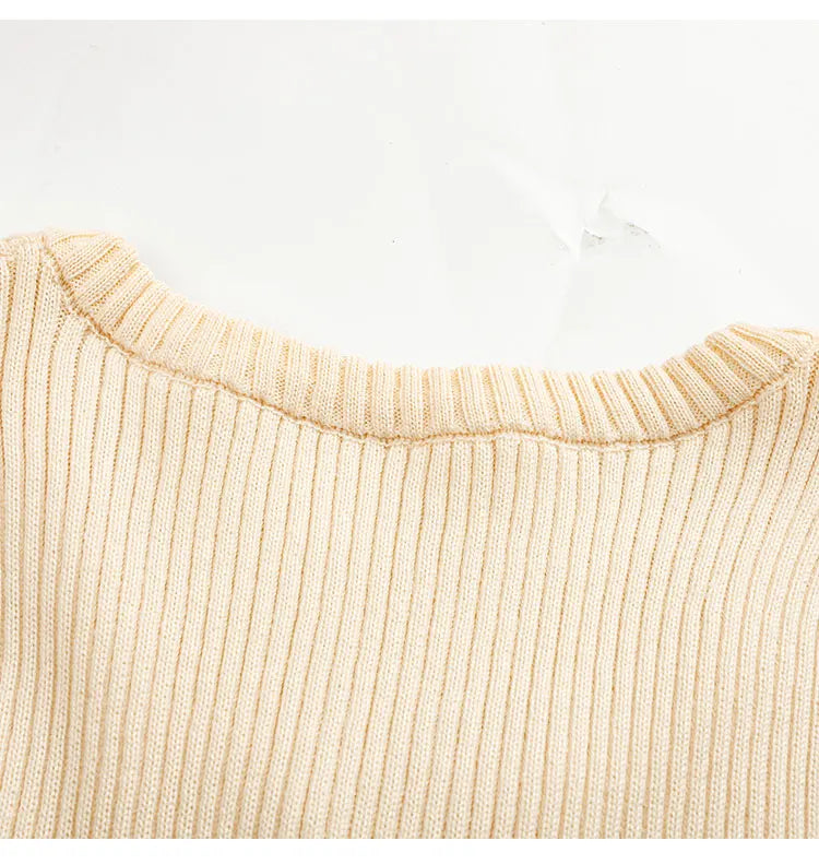 Apricot Knit Tee With Vintage Nineties Aesthetic Long Sleeve Striped Top For Cozy Layering