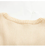 Apricot Knit Tee With Vintage Nineties Aesthetic Long Sleeve Striped Top For Cozy Layering