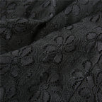 Sheer Lace Mini Dress With V Neck Short Sleeves Hollow Details