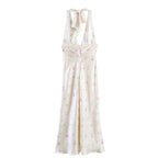 Airy Neck Collar Flowy A Line Dress With Printed Waist For Summer Elegance Light Dress