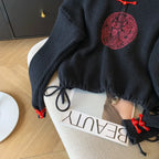Vintage Knit Sweater With V Neck And Loose Fit