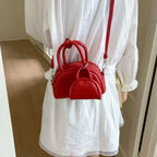Mini PU Leather Crossbody Bag Set For Women With Short Handle Purses