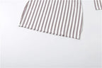 Stripe Print two piece Set With Crop Blouse And Hip Skirt