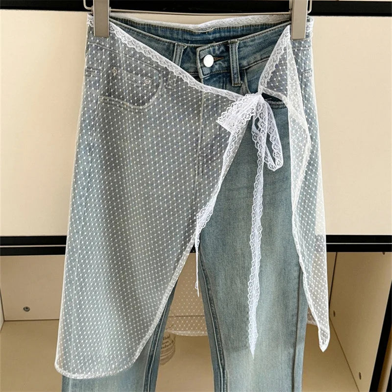 Lace Layered Gauze Skirt With Wrap Style Spicy Girl Streetwear Look For Bold Everyday Chic