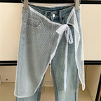 Lace Layered Gauze Skirt With Wrap Style Spicy Girl Streetwear Look For Bold Everyday Chic