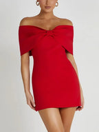 Bow Strapless Mini Backless Bodycon Dress